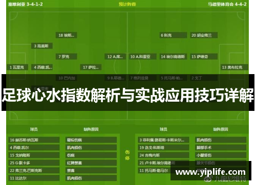 足球心水指数解析与实战应用技巧详解 足球心水指数解析与实战应用技巧详解